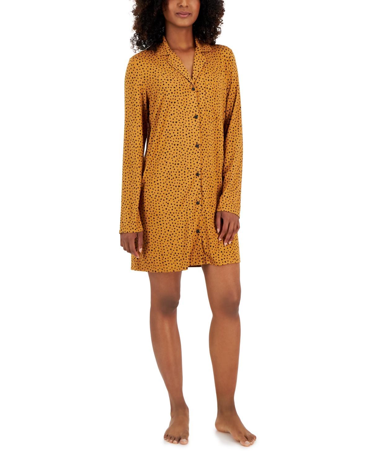 Jenni Womens Notched-Collar Long-Sleeve Sleepshirt, Created for Macys Product Image