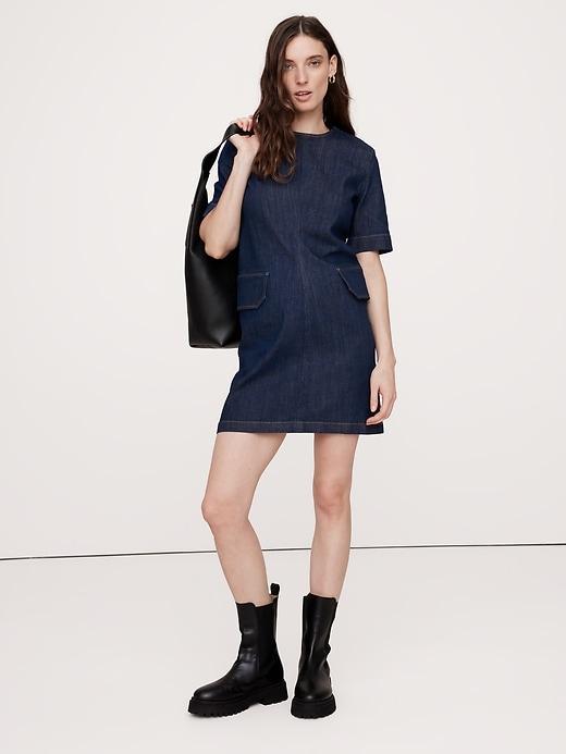 Denim Utility Mini Dress Product Image