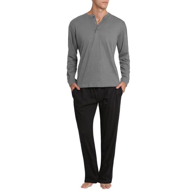 Sleep Hero Mens Knit Long Sleeve Pajama Set Product Image