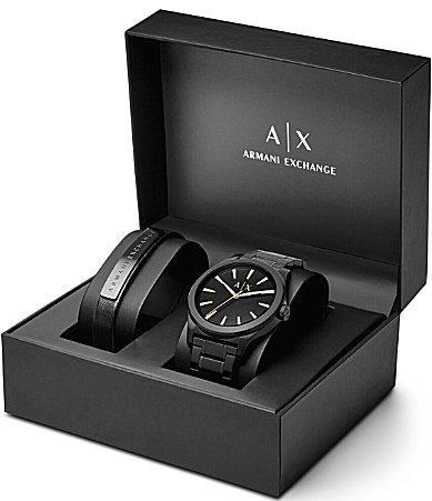 AX Armani Exchange Analog Bracelet Watch  Leather Strap Set Product Image