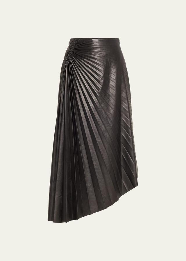 Womens Tracy Pleated Vegan Leather Skirt Product Image