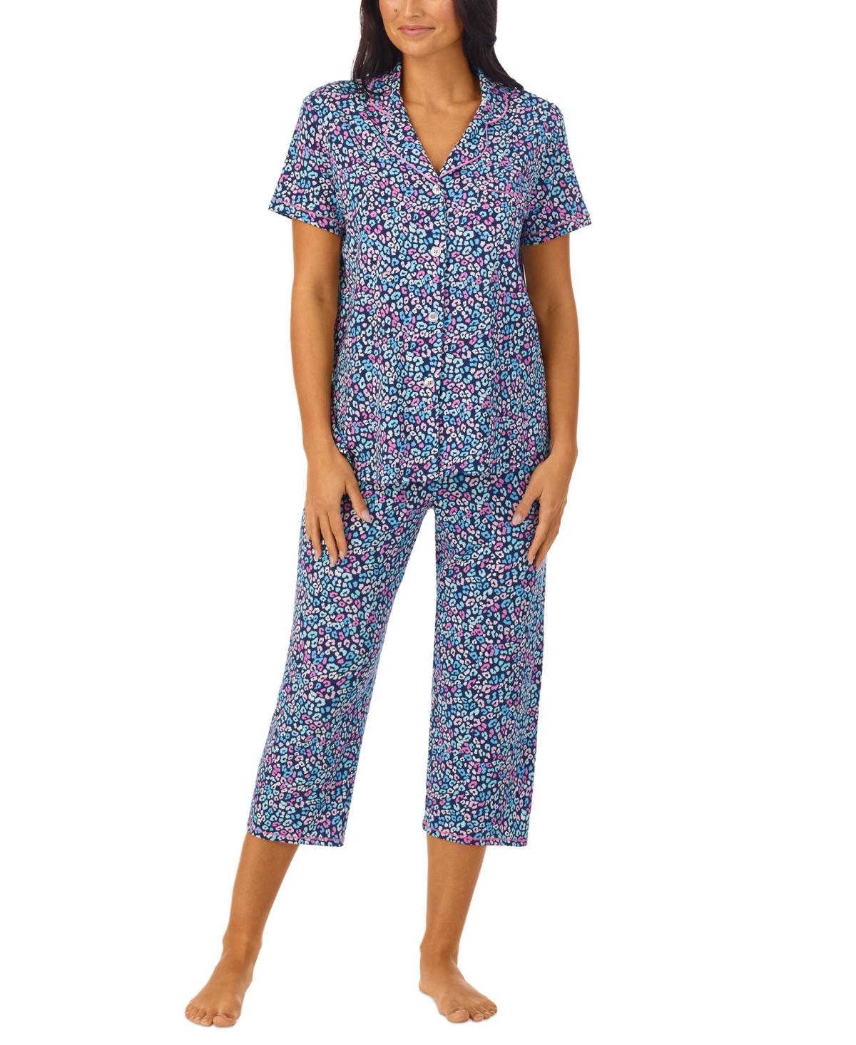 Cuddl Duds Womens 2-Pc. Notched-Collar Cropped Pajamas Set Product Image