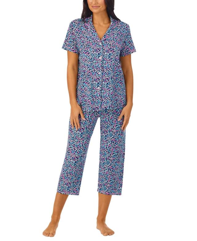 Cuddl Duds Womens 2-Pc. Notched-Collar Cropped Pajamas Set Product Image