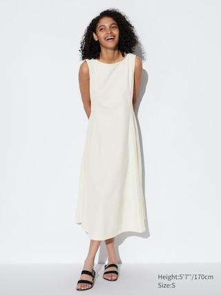 Womens Ultra Stretch Airism Sleeveless Dress with Quick-Drying Off White Small UNIQLO US Product Image