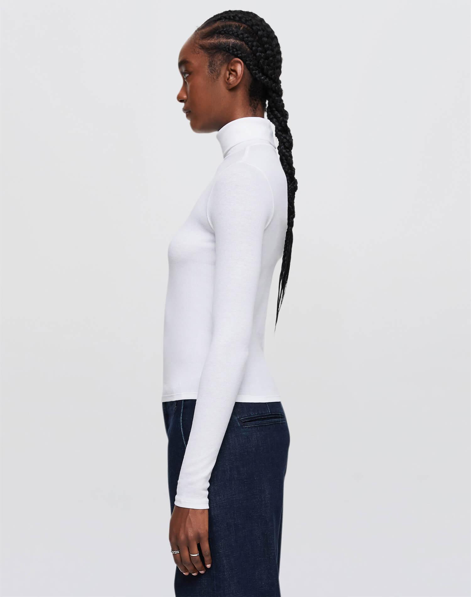 Ribbed Turtleneck - White Product Image