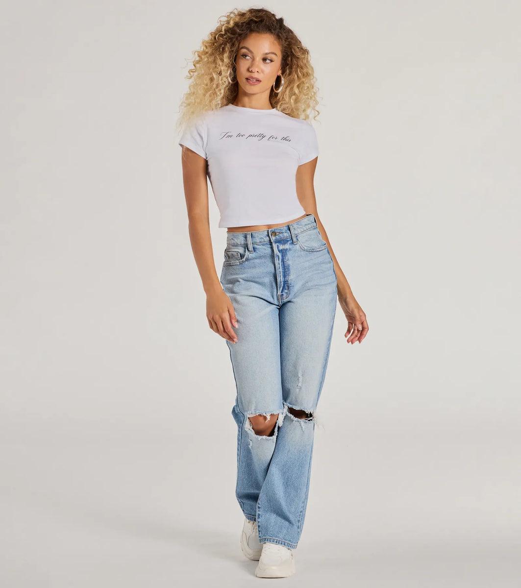 I'm Too Pretty For This Crop Graphic Tee product image