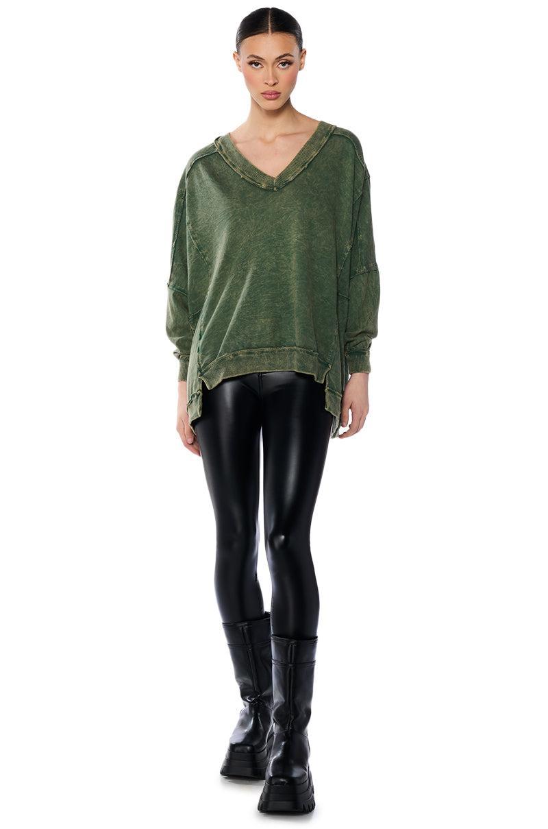 ARIA OVERSIZED V NECK SWEATSHIRT Product Image