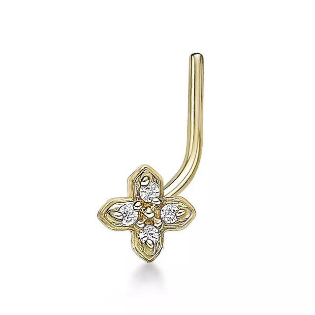 Lila Moon 14k Gold Lab-Grown Diamond Accent Curved Nose Stud, Womens Product Image