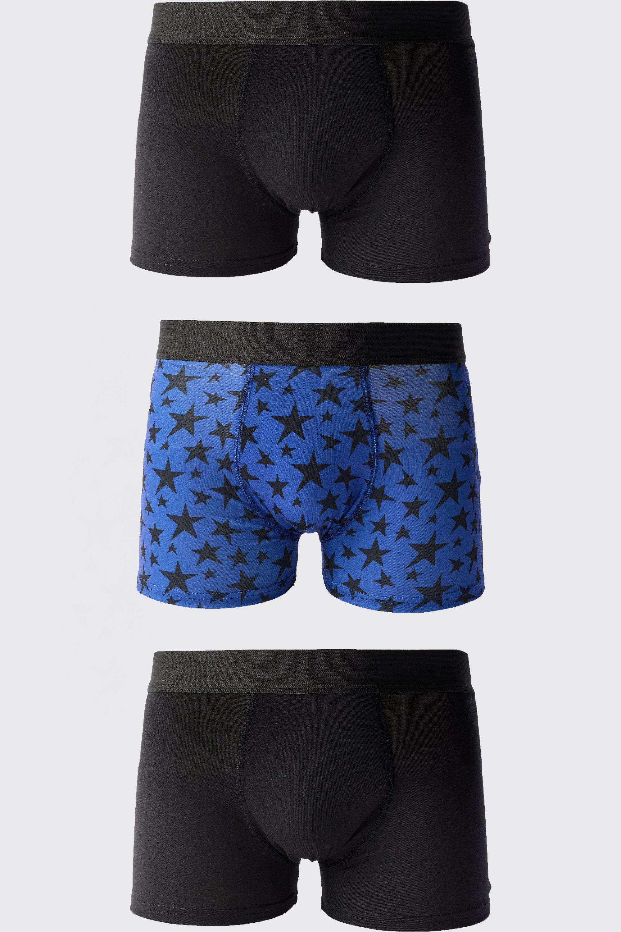 3 Pack Star Printed Boxers | boohooMAN USA Product Image