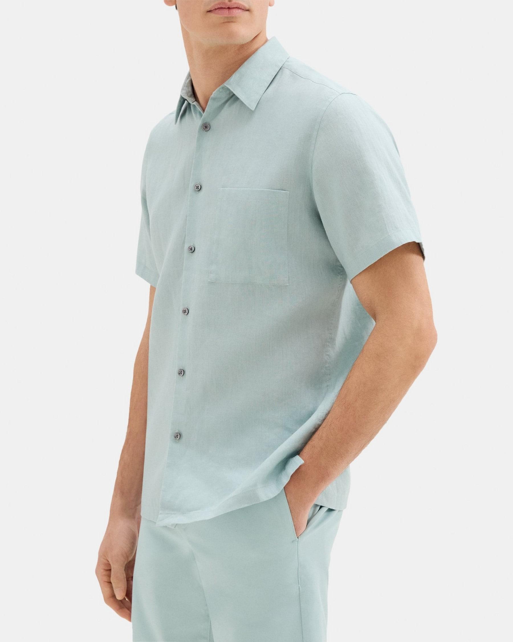 Standard-Fit Short-Sleeve Shirt in Linen Product Image