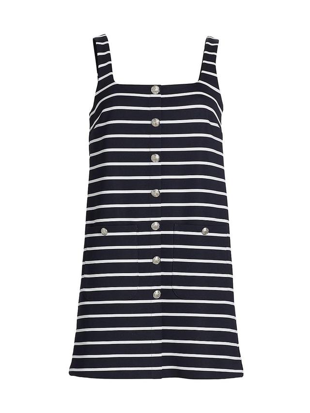 Womens Tibbie Stripe Jersey Button-Up Minidress Product Image