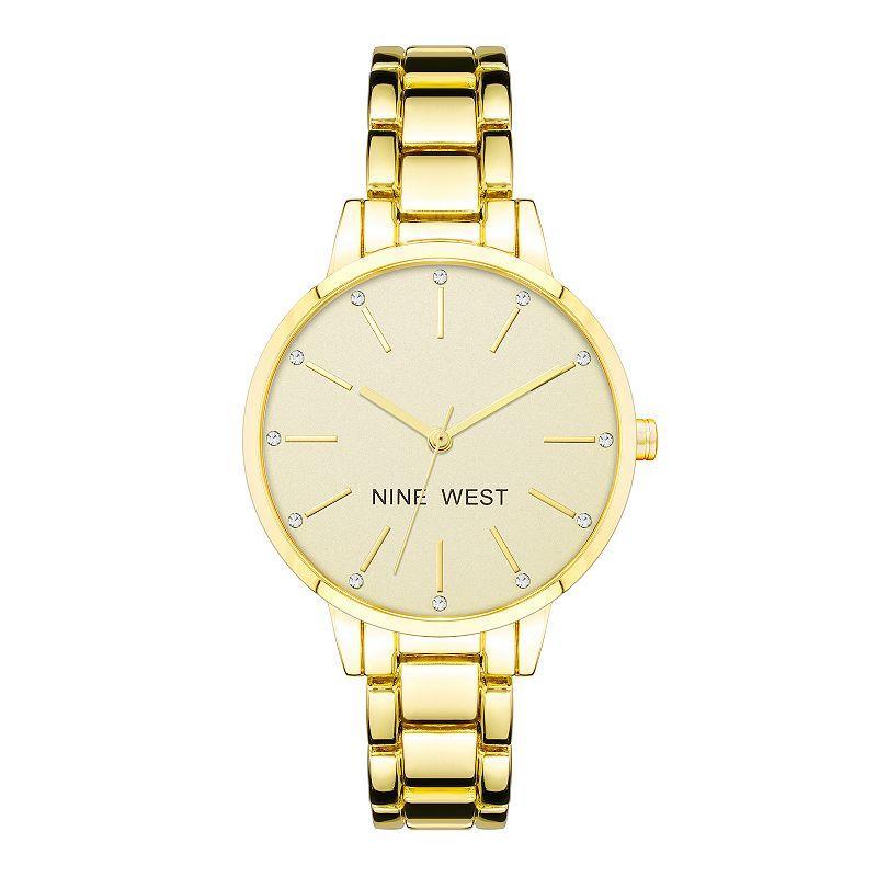 Nine West Womens Quartz Gold-Tone Alloy Link Bracelet Watch, 36mm Product Image