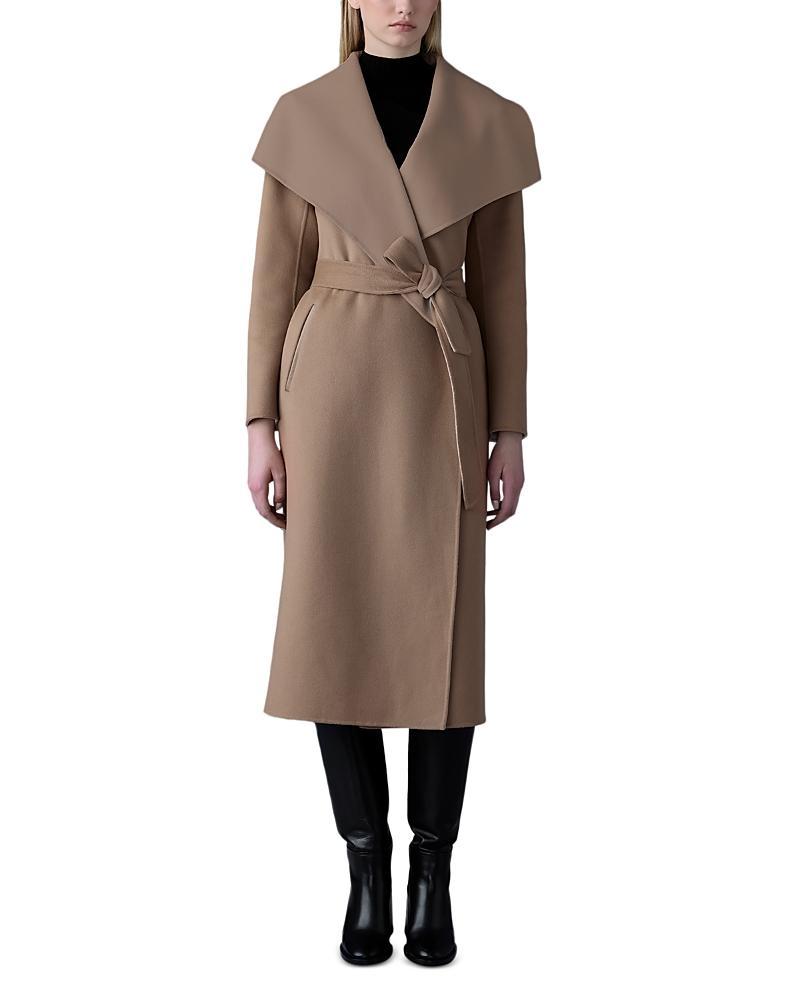 Womens Belted Light Wool Coat Product Image