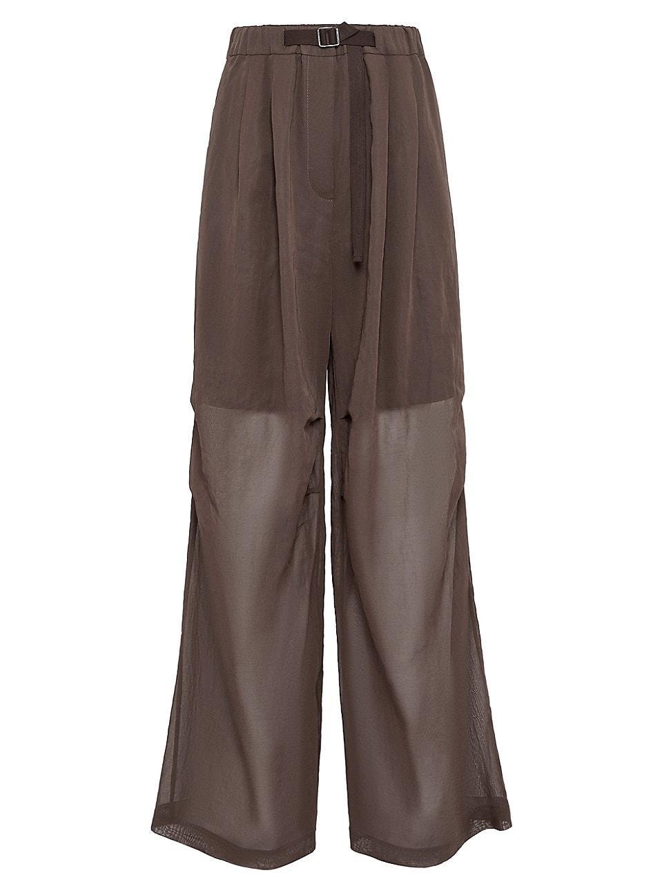 Womens Cotton Organza Ergonomic Loose Trousers Product Image