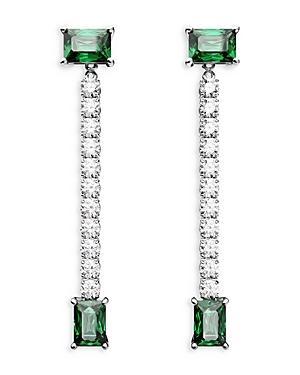 Womens Matrix Rhodium-Plated & Crystal Drop Earrings Product Image