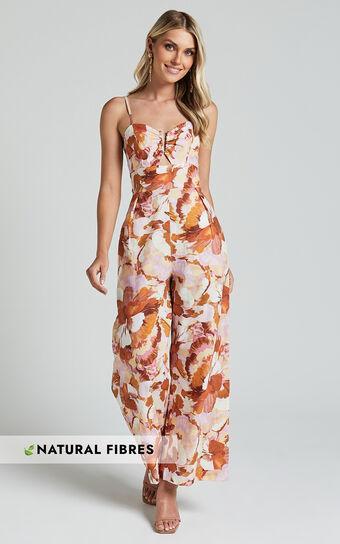 Amalie The Label - Chevonne Linen Blend Wide Leg Jumpsuit in Baku Print Product Image