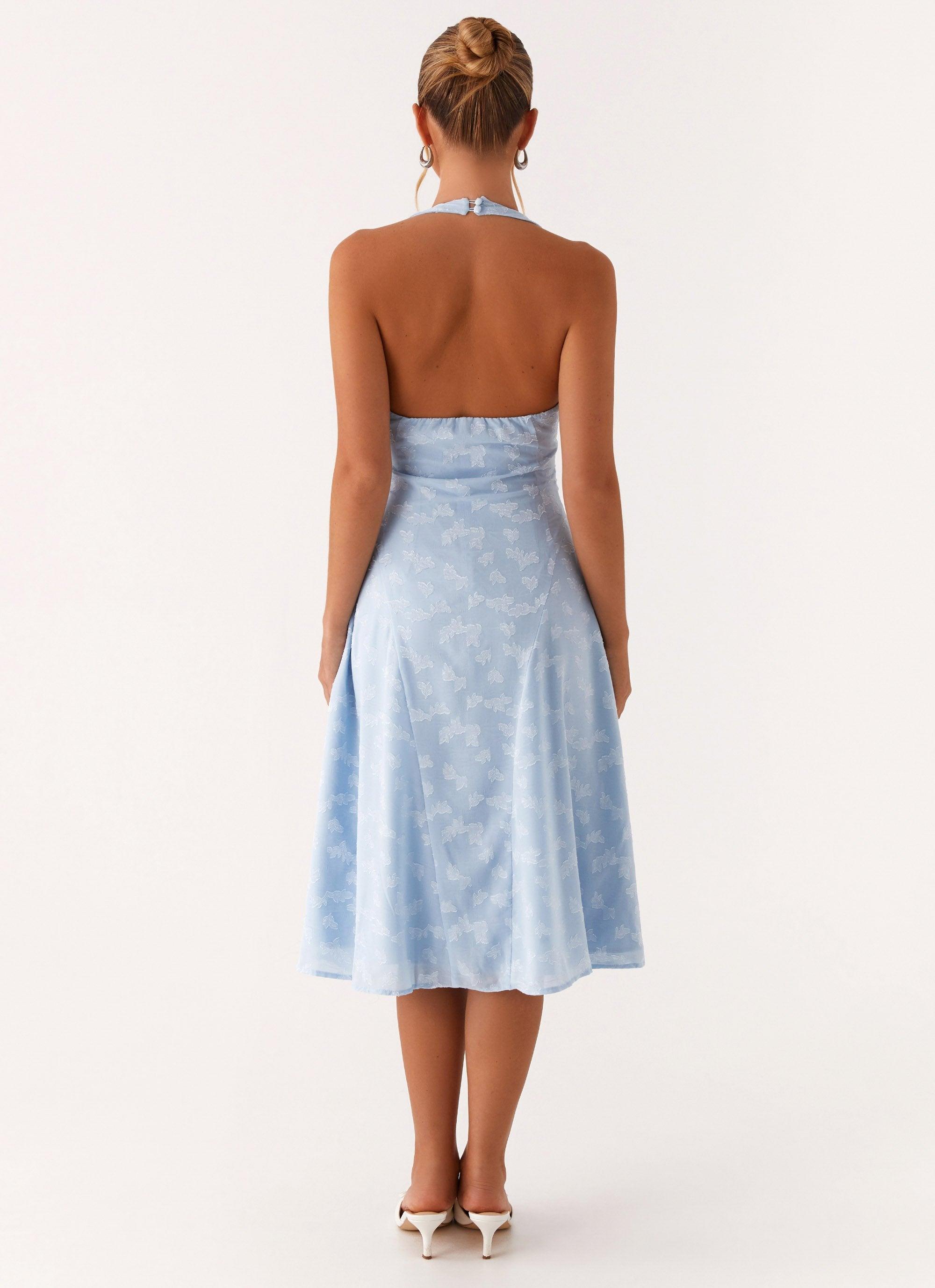 Sashi Halterneck Midi Dress - Pale Blue Product Image