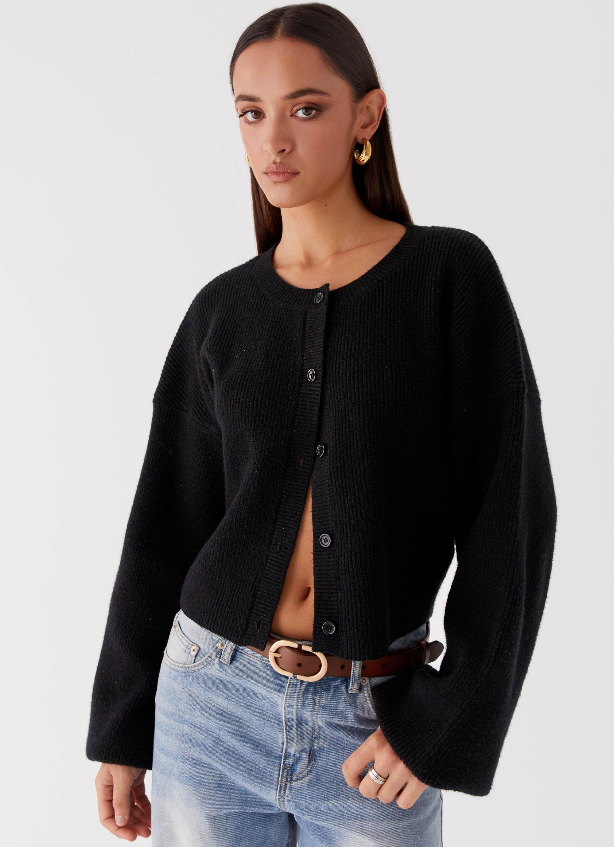 Daphne Knit Cardigan - Black Product Image