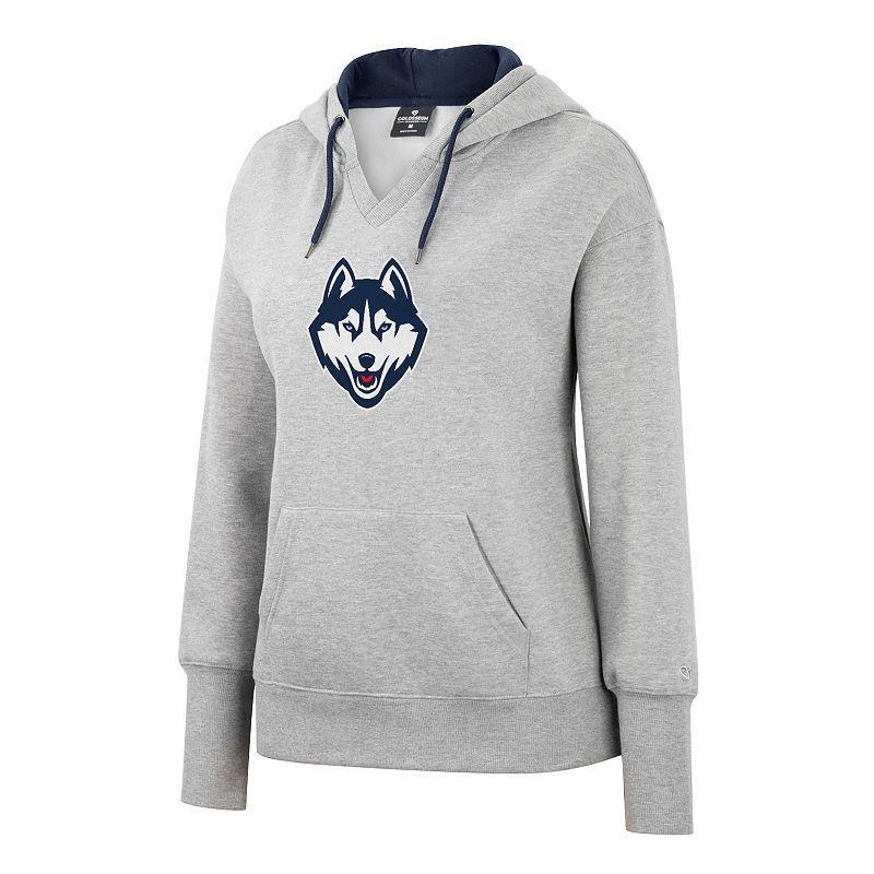 Womens West Virginia Mountaineers Heather Grey Pullover Hoodie Product Image