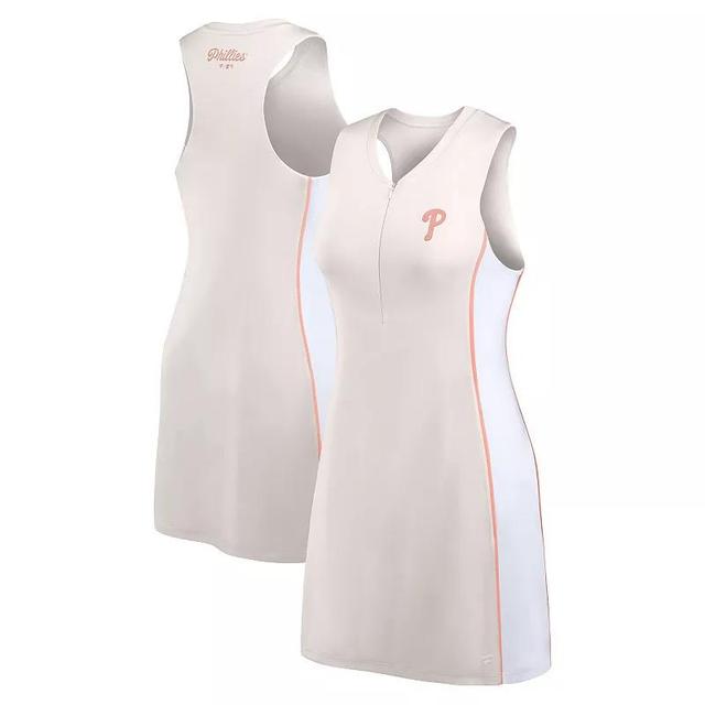 Womens Fanatics Cream Philadelphia Phillies Studio Boost Athletic Half-Zip Dress Product Image