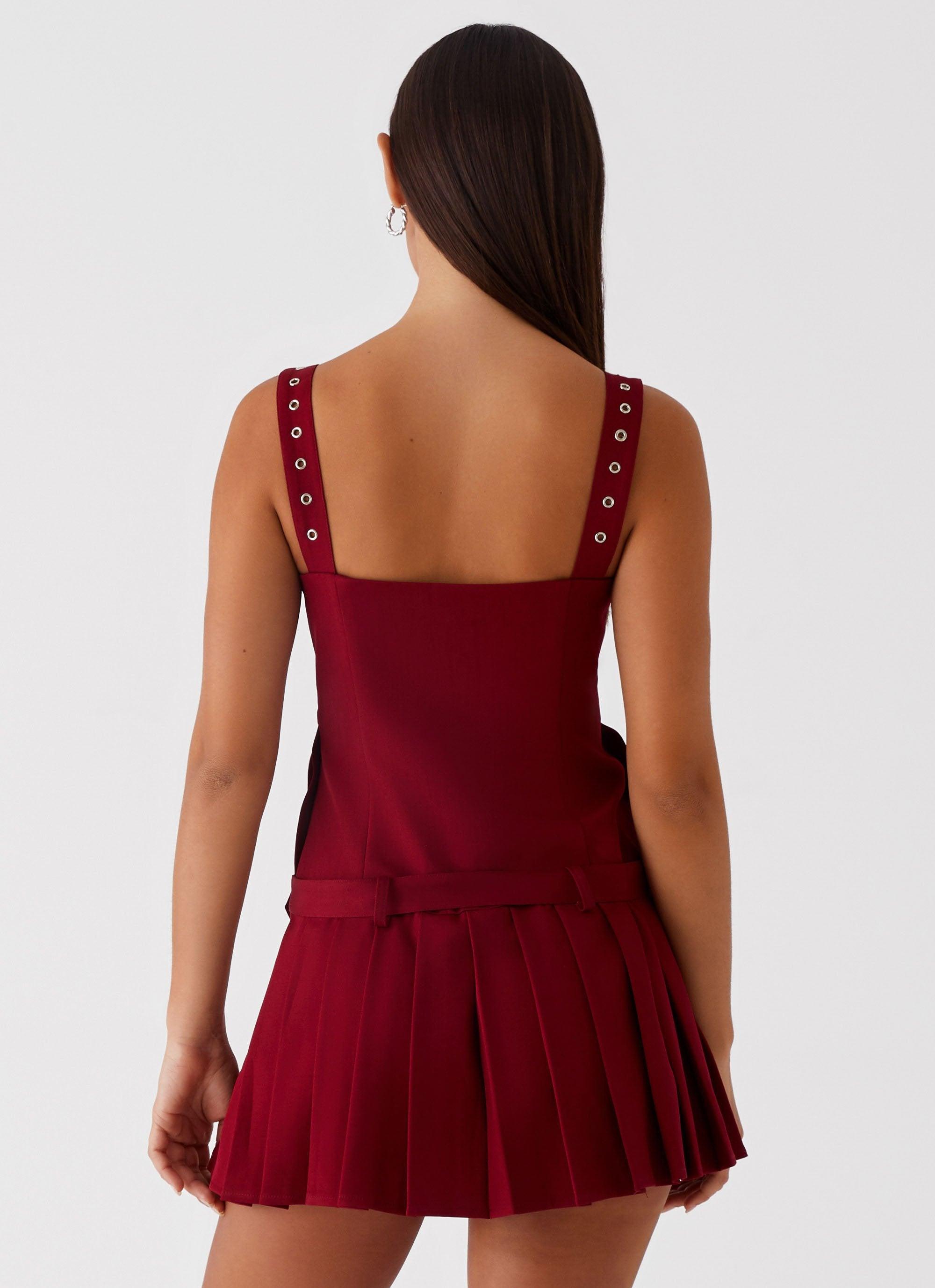 Uma Mini Dress - Cherry Red Product Image