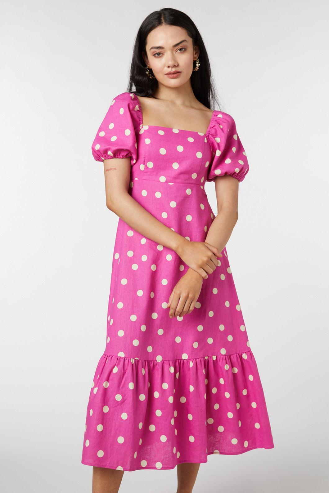 Lucy Polka Dot Midi Dress Product Image