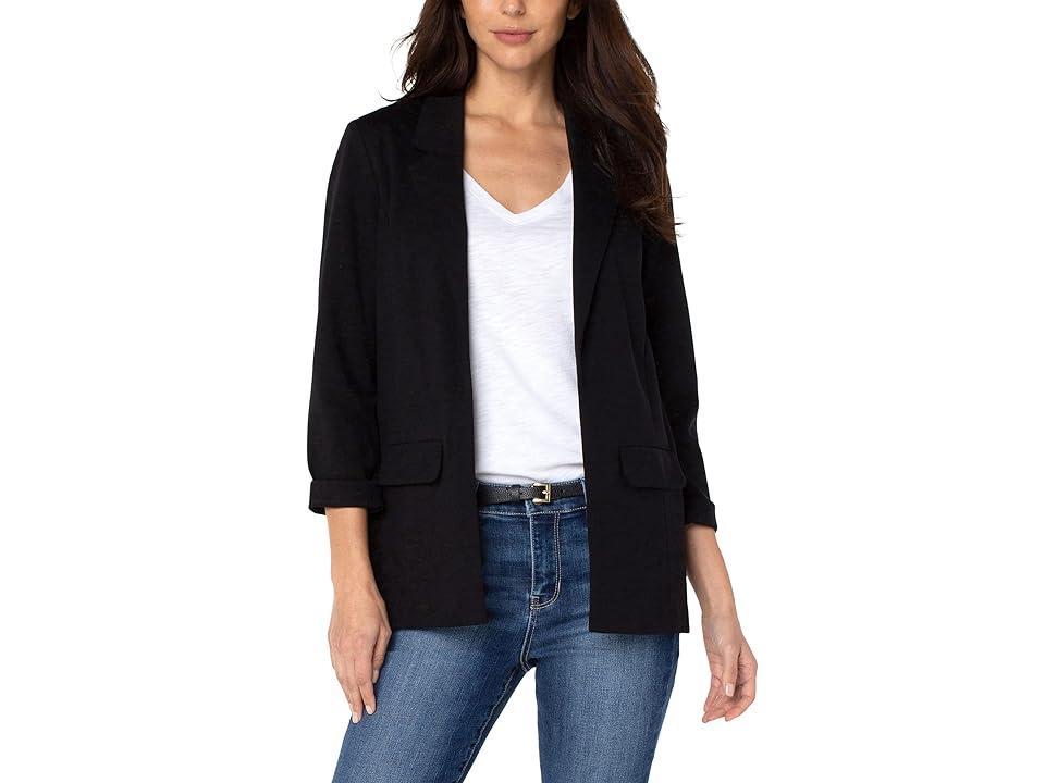 Liverpool Los Angeles Stretch Ponte Notch Lapel 34 Sleeve Boyfriend Blazer Product Image