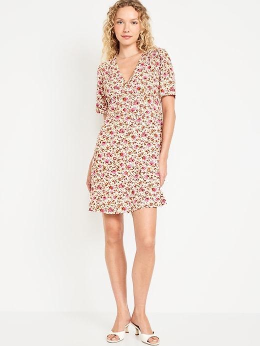 Button-Down Crepe Mini Dress Product Image