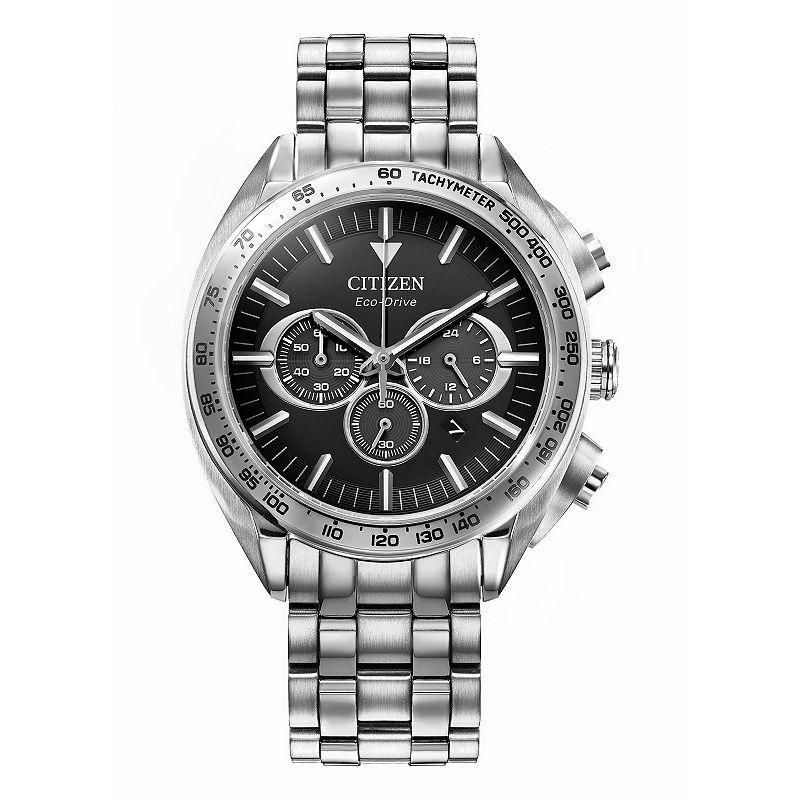 Citizen Eco-Drive Mens Chronograph Sport Luxury Two-Tone Stainless Steel Bracelet Watch 43mm Product Image