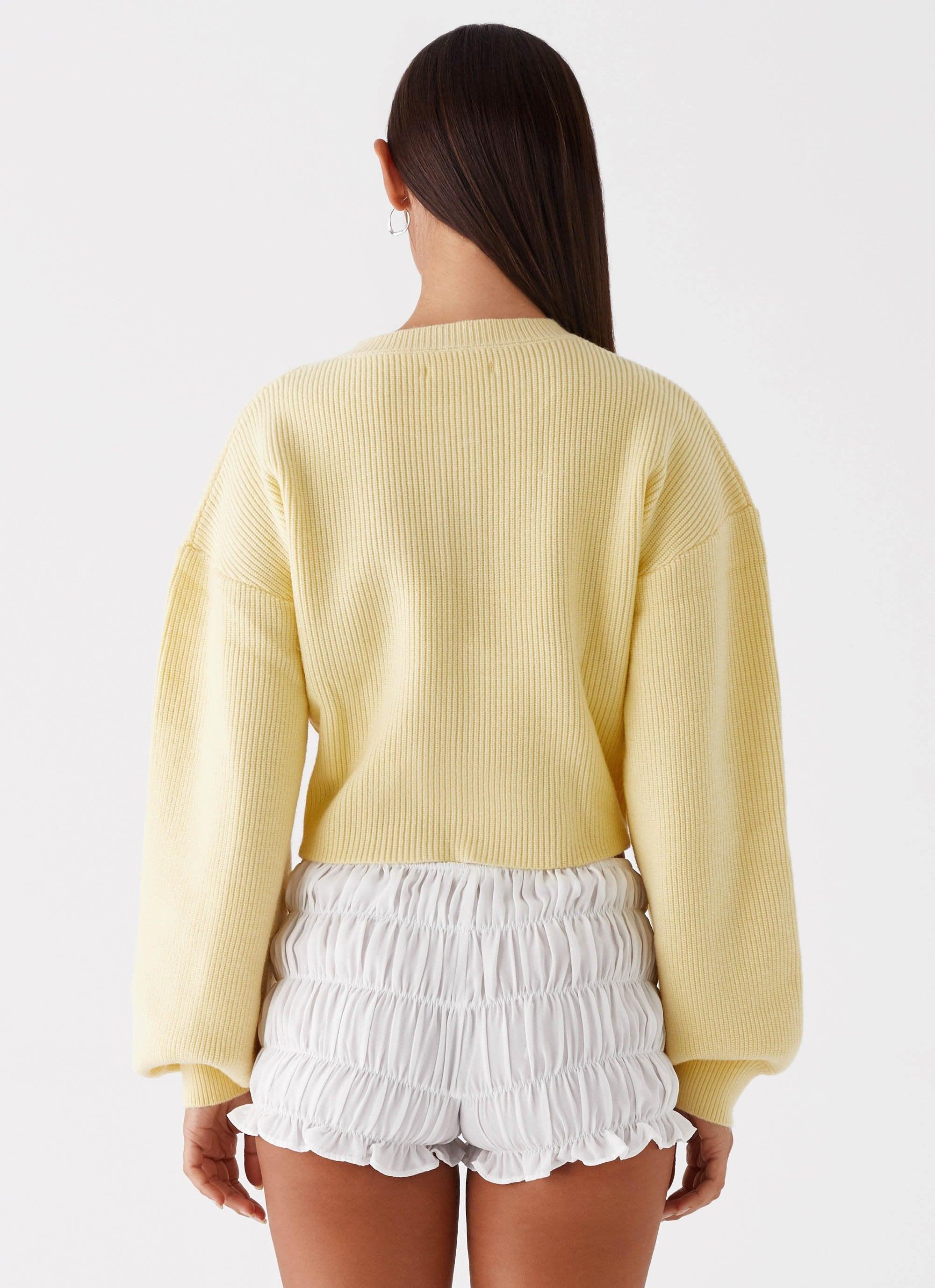 Daphne Knit Cardigan - Butter Yellow Product Image