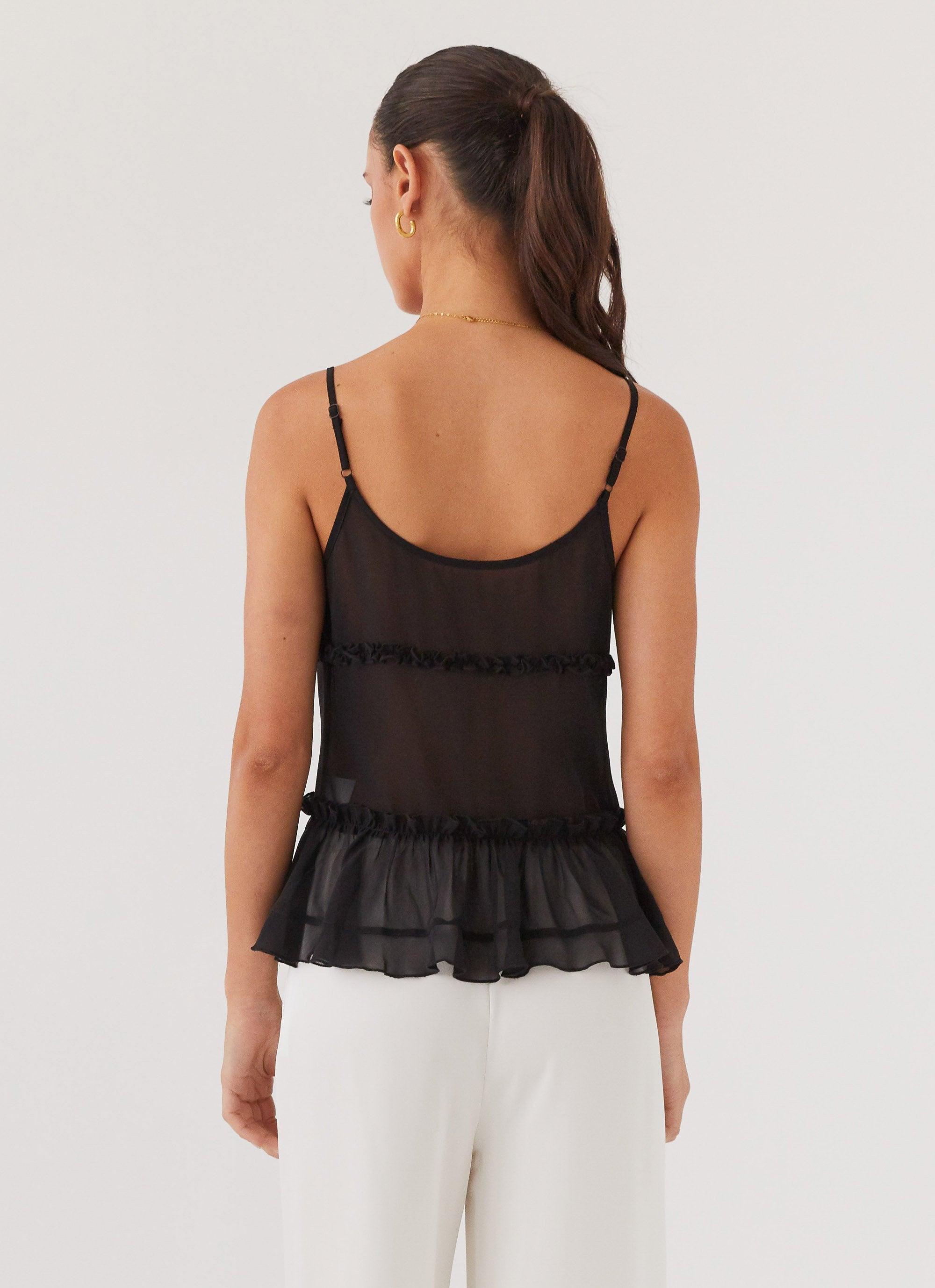 Got It Bad Frill Cami Top - Black Product Image