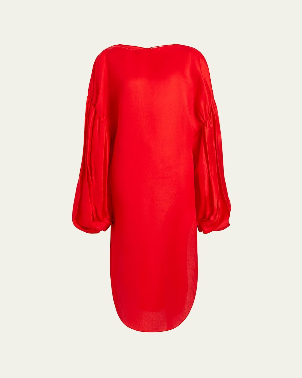 Khaite - Zelma Oversized Silk Midi Dress - RedModa Operandi Product Image