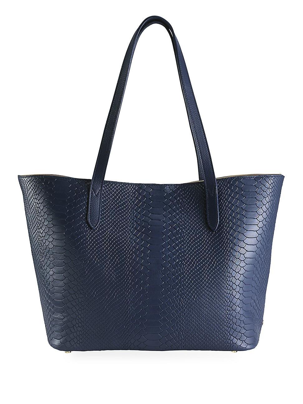 Womens Teddie Python-Embossed Leather Tote Product Image