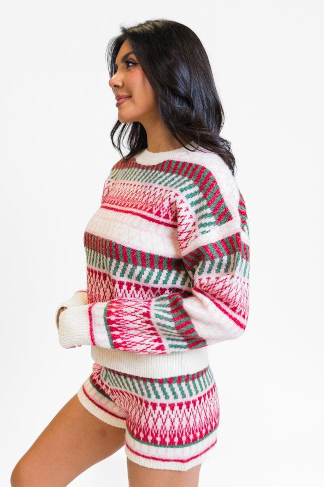 Casual Love Multi Fair Isle Knitted Sweater Set FINAL SALE Product Image