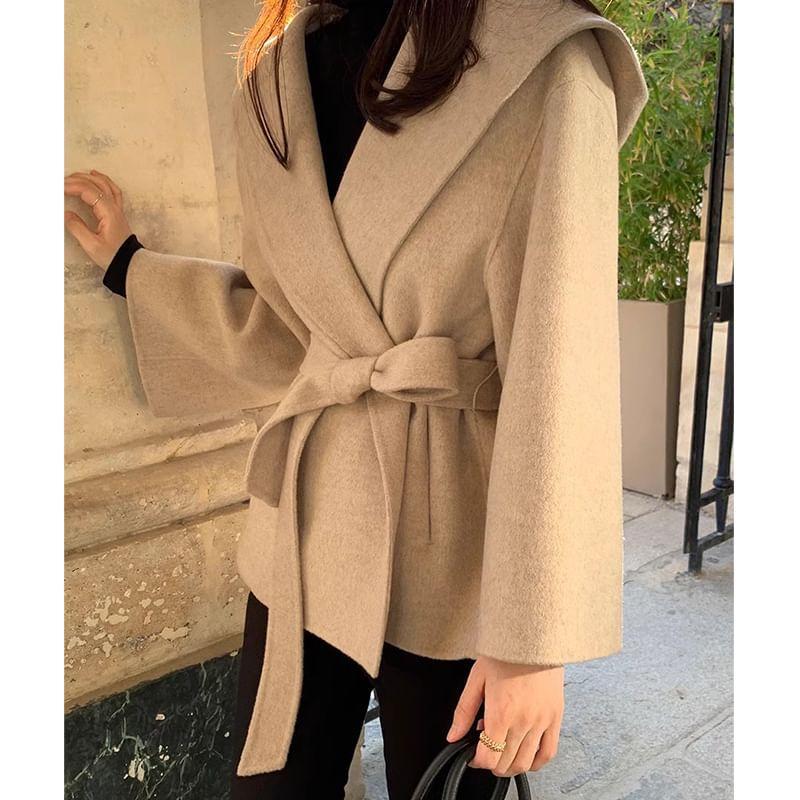 Open Front Plain Coat Product Image