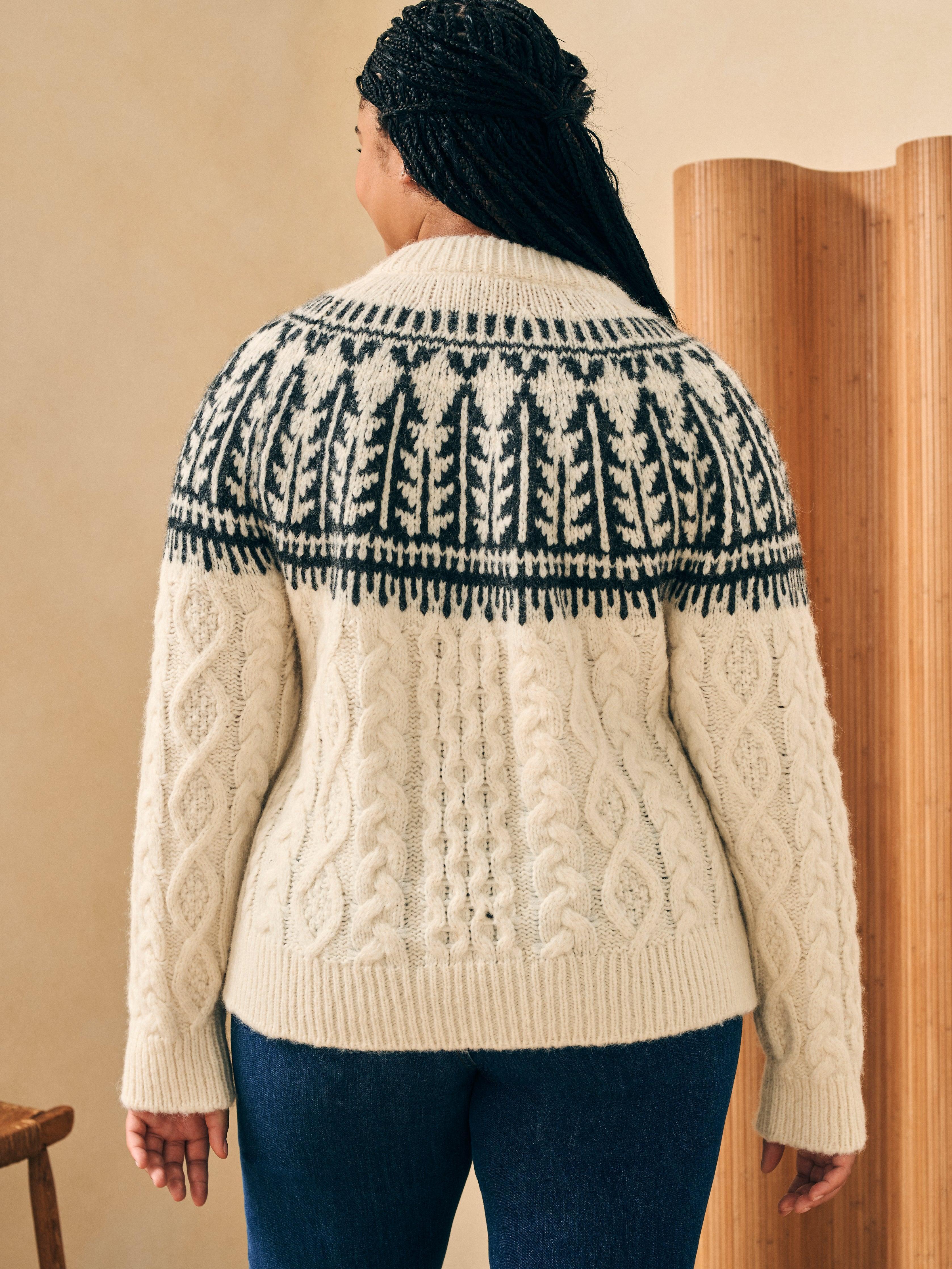 Native Knitter Frost Fair Isle Crew - White Sheep Camp Female Product Image