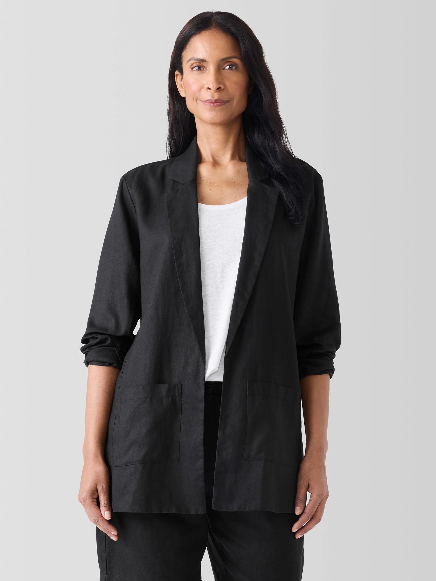 EILEEN FISHER Organic Linen Long Blazerfemale Product Image