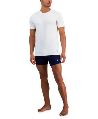 Mens Crewneck Undershirts Classic Fit Boxer Briefs In White Product Image