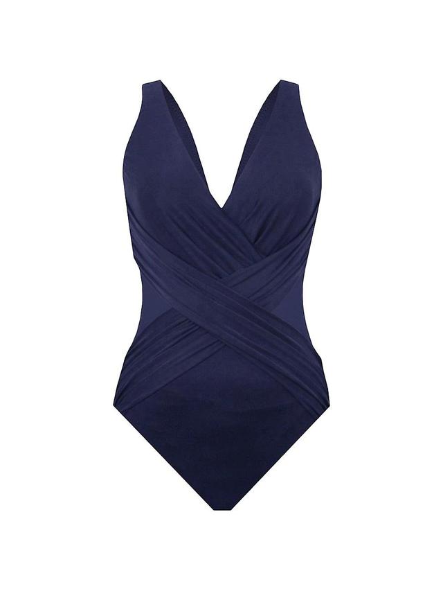 Womens Illusionists Cross-Over One-Piece Swimsuit Product Image