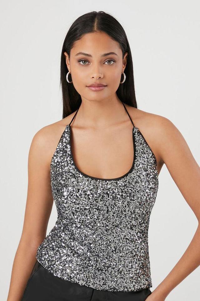 Metallic Sequin Halter Top | Forever 21 Product Image