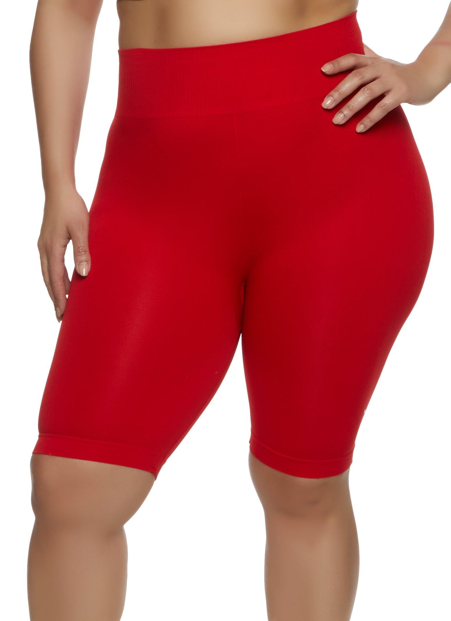 Womens Plus Size Rib Knit Cycling Shorts product image