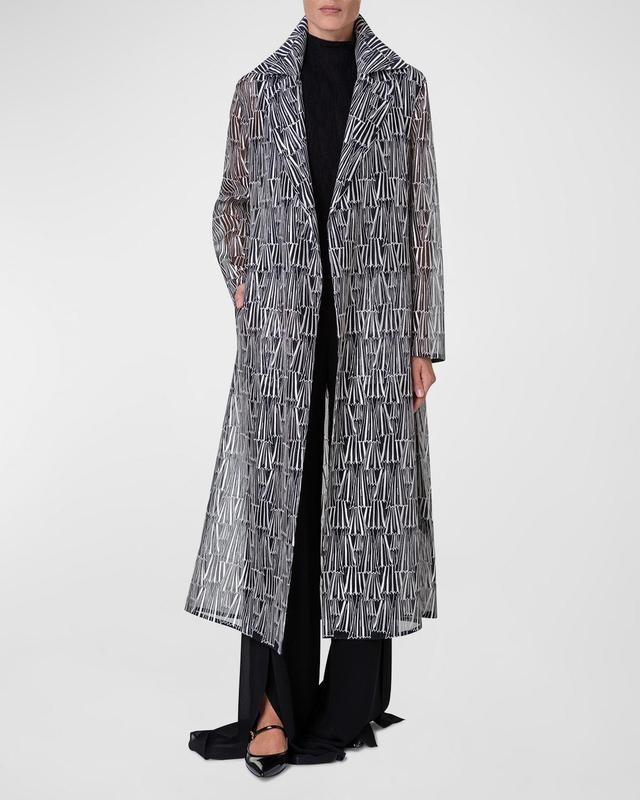 Womens Iman Silk-Blend Organza Long Coat Product Image