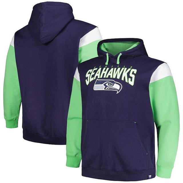 Mens Profile College Navy Seattle Seahawks Big and Tall Trench Battle Pullover Hoodie Product Image