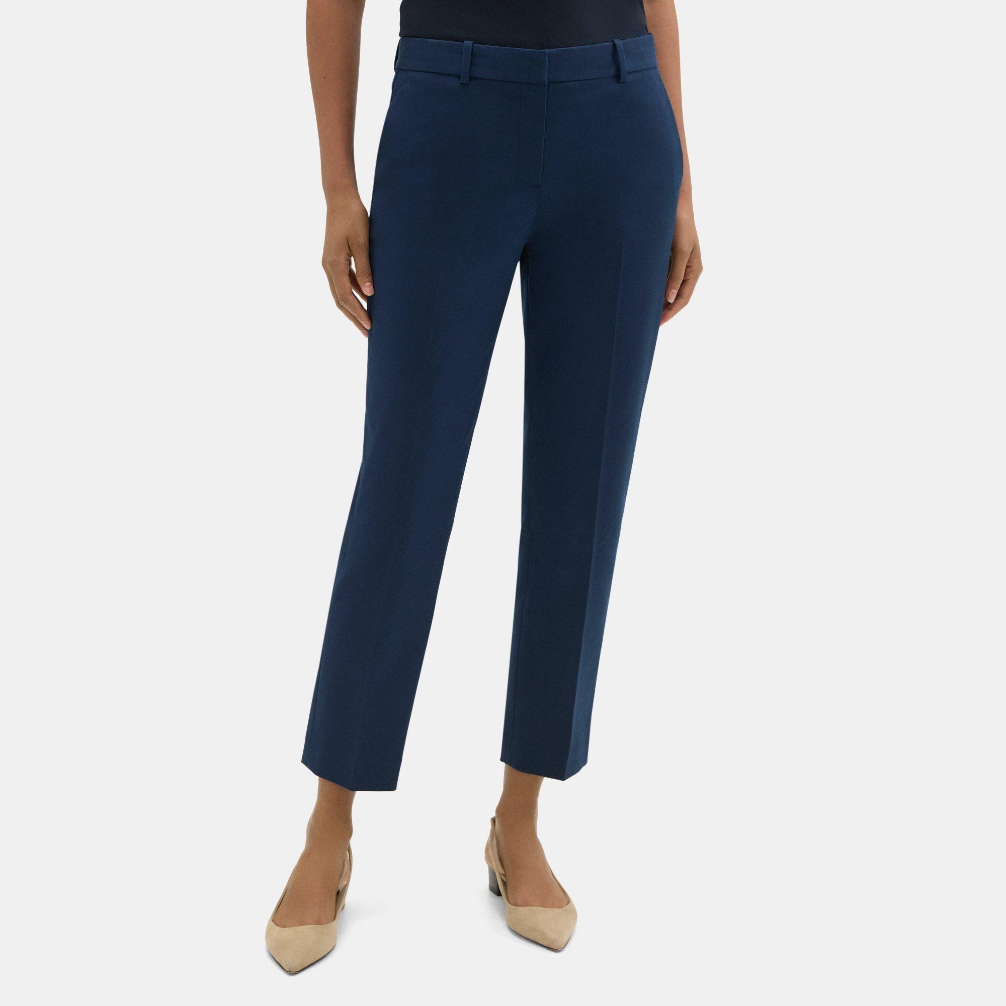 Cotton-Blend Twill Classic Crop Pant | Theory Outlet Product Image