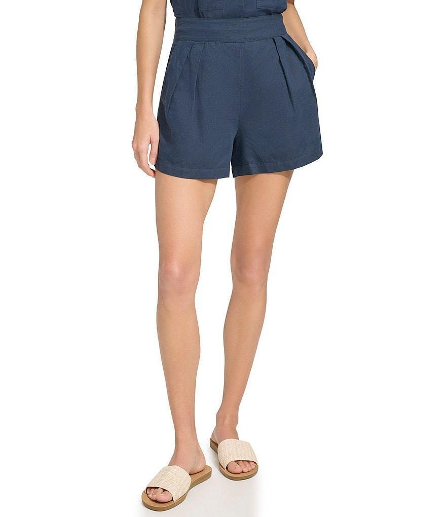 Andrew Marc Sport High Rise Linen Blend Pleat Front Short product image