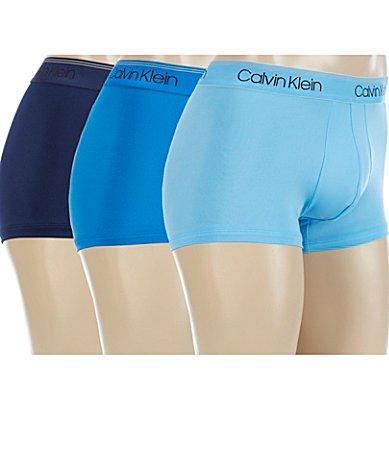 Calvin Klein Microfiber Stretch Wicking Low Rise Trunks, Pack of 3 Product Image