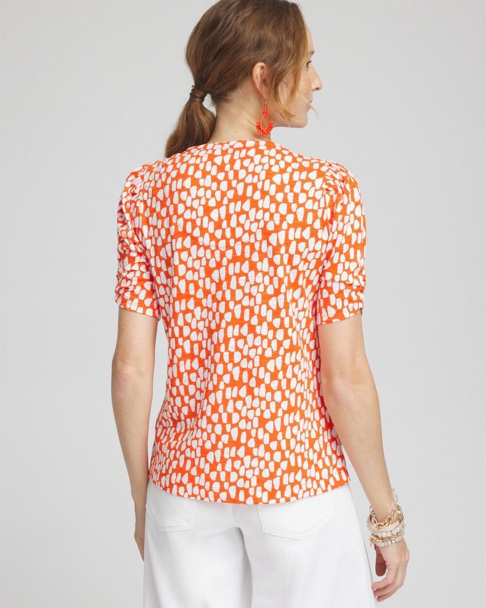 Dots Gathered Elbow Sleeve Tee Product Image