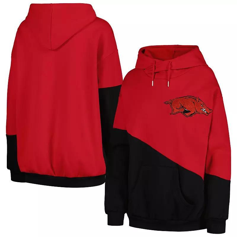 Womens Gameday Couture Cardinal Arkansas Razorbacks Matchmaker Diagonal Cowl Pullover Hoodie - Cardinal Product Image