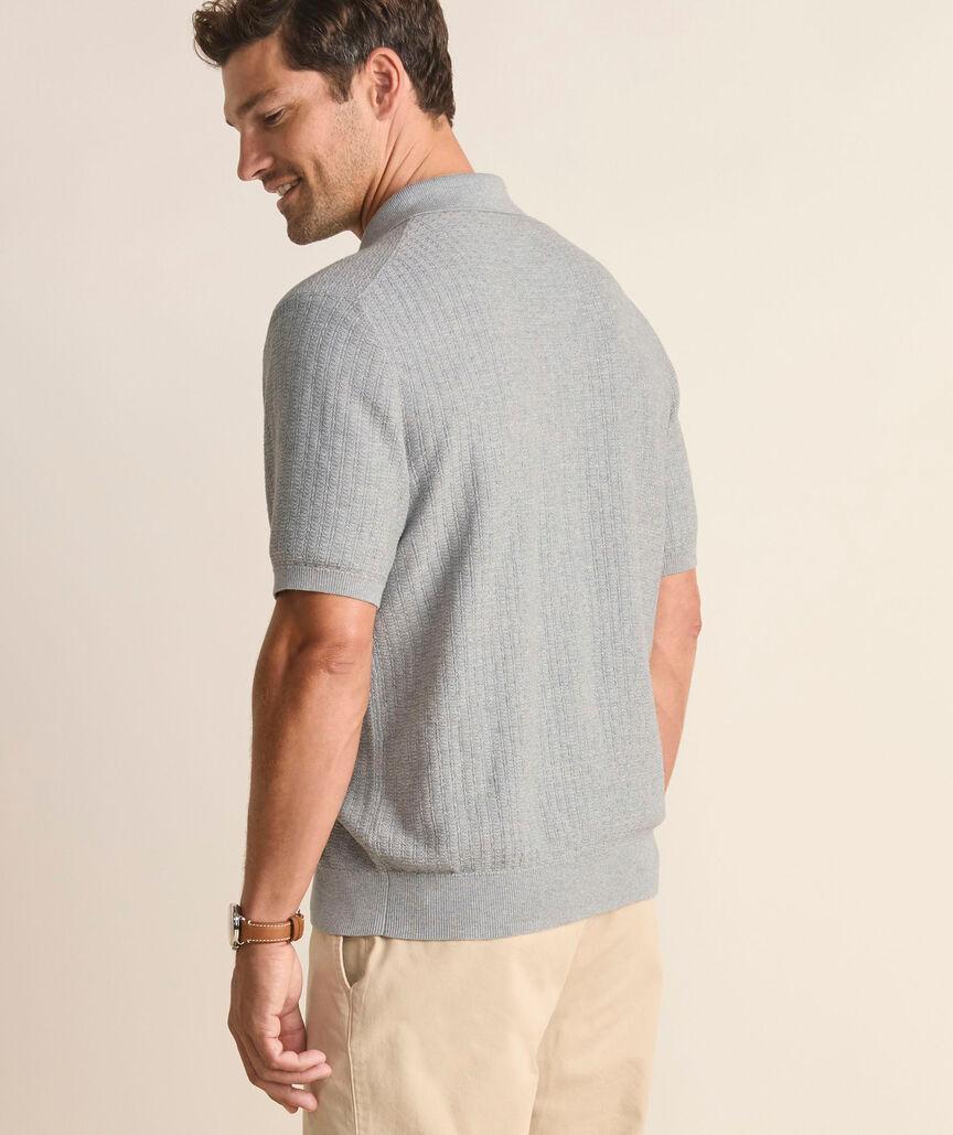 Full-Button Sweater Polo Product Image