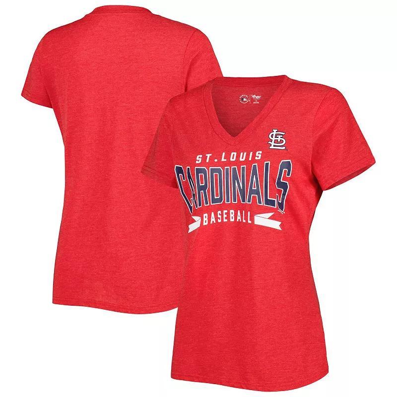 G-III 4Her by Carl Banks Heather St. Louis Cardinals Dream Team V-Neck T-Shirt, Womens Product Image